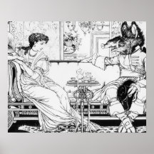 Skönhet och beasten, 1874 (lithoen) (b-/wfotoet) print