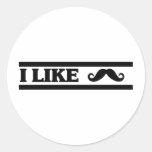 Skräddarsy ditt eget: Jag gillar Stache Runda Klistermärken