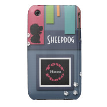 Skräddarsy med ditt hundfoto - den Themed sheepdog iPhone 3 Case-Mate Skydd