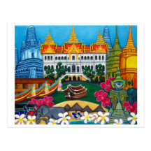 Skraj Bangkok, Thailand vykort