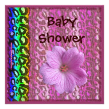 Skraj Leopardtryck- & blommababy shower Tillkännagivanden