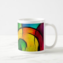Skraj ljusa färger abstrakt konst kaffe muggar