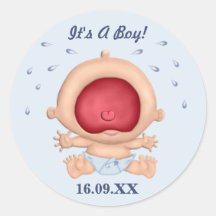 Skråla babyen är det en pojkeklistermärke