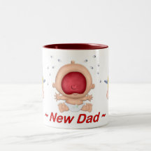 Skråla babyen - ny pappa kaffe muggar