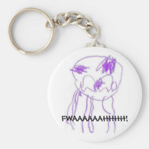 Skrikig tioarmad bläckfisk "Fwah" Keychain Nyckel Ring
