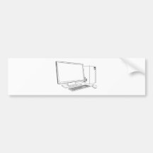 Skrivbords- PCdatorarbetsstation Bildekal