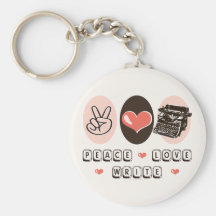 Skrivmaskin Keychain för fredkärlekskriva Nyckelring