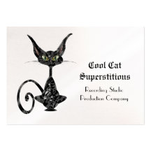 Skrockfull coola för svart katt visit kort