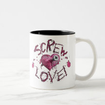 Skruva kärlek utrustar kaffe mugg