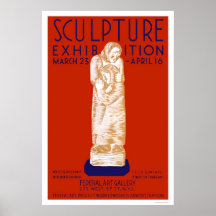 Skulpturutställning 1936 WPA Affischer