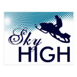 skyhög snowmobiling vykort