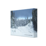 Slågen in kanfas för vinter snö canvastryck