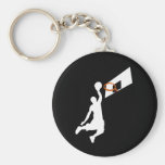 Slam dunkbasketspelare - vitSilhouette Nyckel Ring
