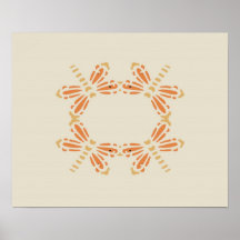 Sländor i orange & guld på bleken - gult print