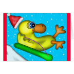 Sledding för Duckling Hälsningskort