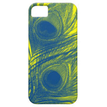 Slösa och gulna fodral för påfågelfjäderiPhone 5 iPhone 5 Cover