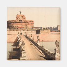 Slottet för St Angelo och överbryggar, Rome, den L Kylskåps Magneter