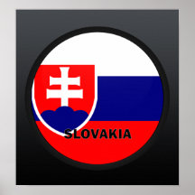 Slovakien Roundel kvalitets- flagga Print