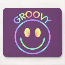 Smiley face Groovy Retro Mousepad Mus Mattor