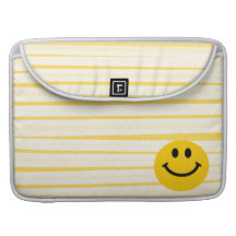 Smiley face på soliga gula randar sleeve för MacBook pro