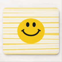 Smiley face på soliga gula randar mus matta