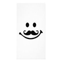 Smiley facemustasch fotokort mall