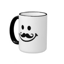 Smiley facemustasch kaffe mugg
