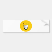 Smiley som skrattar med toothy leende bildekal