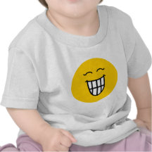 Smiley som skrattar med toothy leende tee shirts