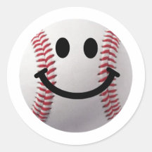 smileybaseball runda klistermärken