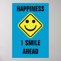 Smileyen undertecknar affisch