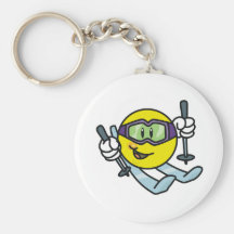 Smileyskidåkning Nyckel Ring
