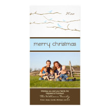 Snöfågelgod jul Photocard (blått) Skräddarsydda Fotokort