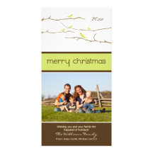 Snöfågelgod jul Photocard (limefrukt) Hälsningskort Med Foto