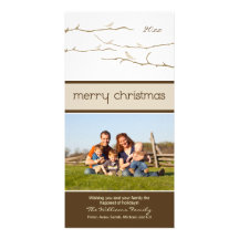 Snöfågelgod jul Photocard (taupen) Fotokort