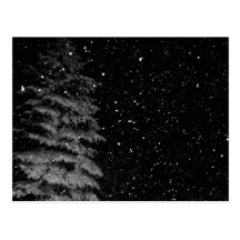 snöflingor på den unika natten fotograferar vykort