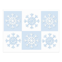 Snöflingorblått Vykort