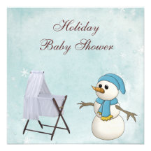 Snögubbe- & lathundpojke baby shower för helgdag unika inbjudningar