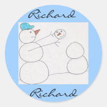 snögubbeklistermärke för kända Richard