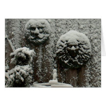 Snöig ansikten hälsnings kort