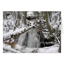 Snöig vattenfall hälsningskort