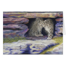 SnöLeopard Hälsningskort