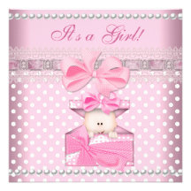 Snöre för pärla för fläck för gåva för baby shower anpassade inbjudan