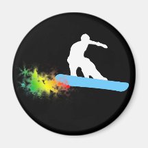 snowboard. rainbow. magneter