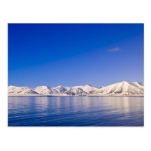 Snowcapped nå en höjdpunkt Woodfjord Svalbard Vykort