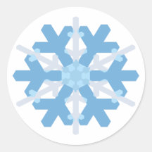 Snowflakerundaklistermärke - vit