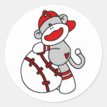 Sock monkeybaseball klistermärken