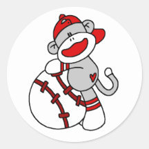 Sock monkeybaseball klistermärken
