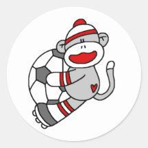 Sock monkeyfotboll klistermärke