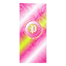 sockerMonogram för limefrukt 311-Pink Rackkort
